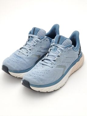 Hoka One One Womens Arahi 5 Running Shoes Light Blue Athletic Sneaker Size 8.5